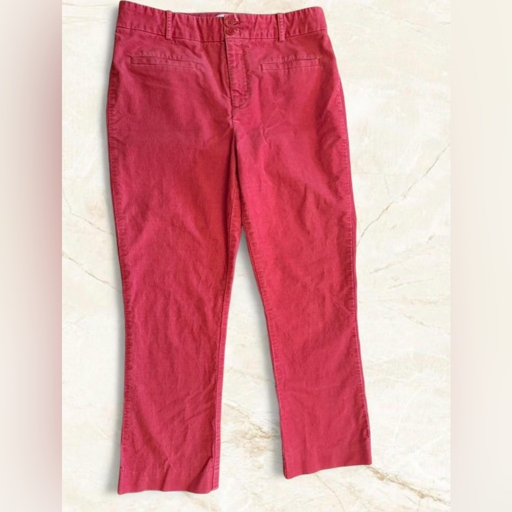 Anthropologie Vibrant Coral Straight-Leg Pants
